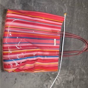 Clinique Vibrant Striped Tote Bag